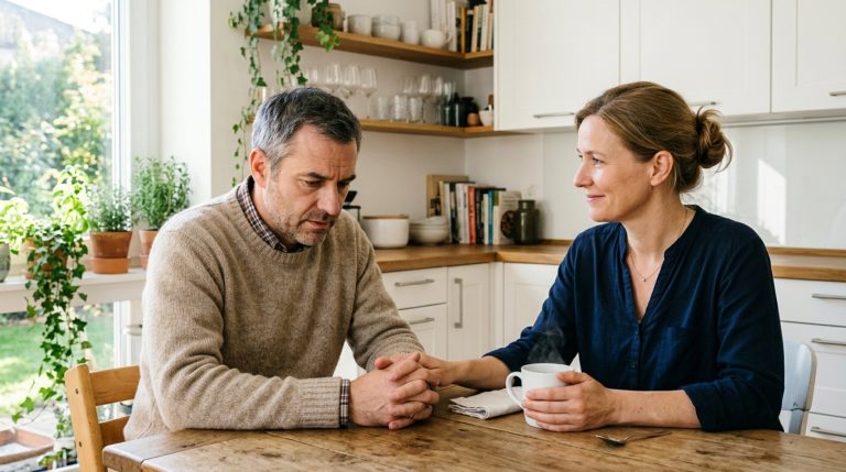 „Ich werde die Scheidung einreichen“ sagte Lena ruhig, stellte die Tasse behutsam ab und sah den Mann an, der lässig im Türrahmen lehnte