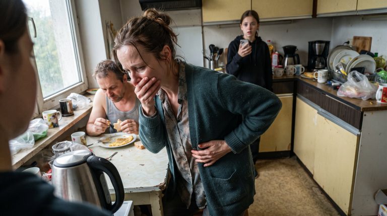 „Gieß mir lieber Kaffee ein. Danach kannst du wieder Theater spielen.“ — ihr Mann knurrte abfällig, während Amelie sich vor Schmerzen krümmte und der Arzt sofortige Aufnahme anordnete